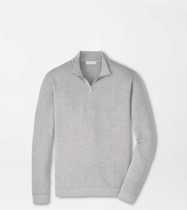 Coolspun Lite Birdseye Quarter Zip Sweater in Gale Grey