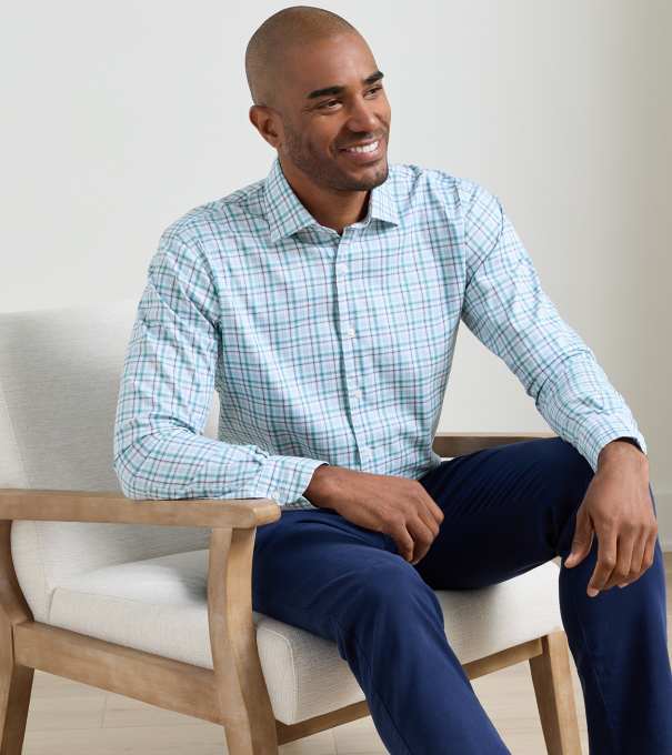 Simon Crown Lite Cotton-Stretch Sport Shirt in Windsor Blue