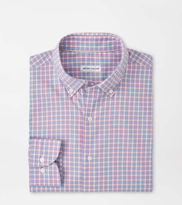 Felix Crown Lite Cotton-Stretch Sport Shirt in Chili Red