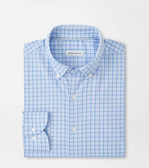 Calvin Crown Lite Cotton-Stretch Sport Shirt in Cottage Blue