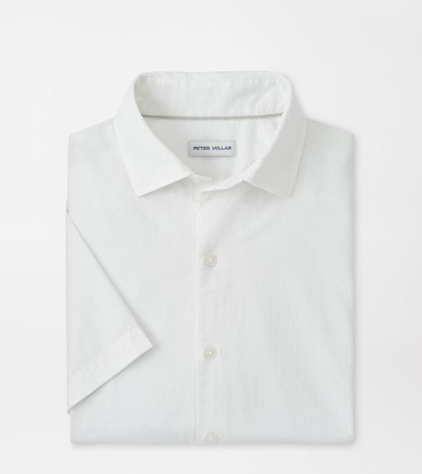 Seaward Cotton Lyocell Sport Shirt in White