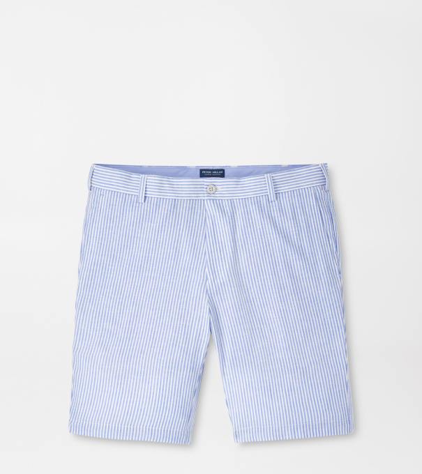 Surge Linen-Blend Stripe Performance Short in Dusk Blue