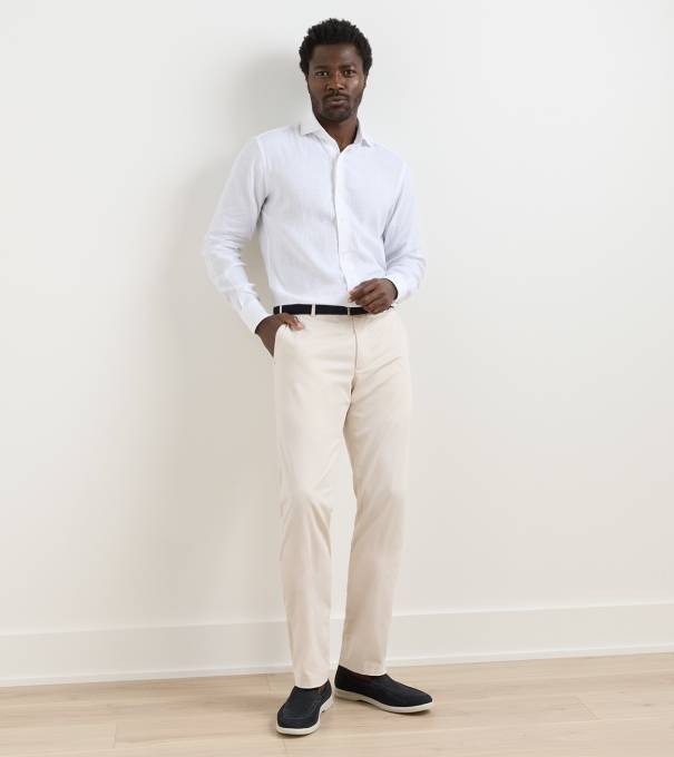 Mariner Sea Island Flat Front Chino in Stone
