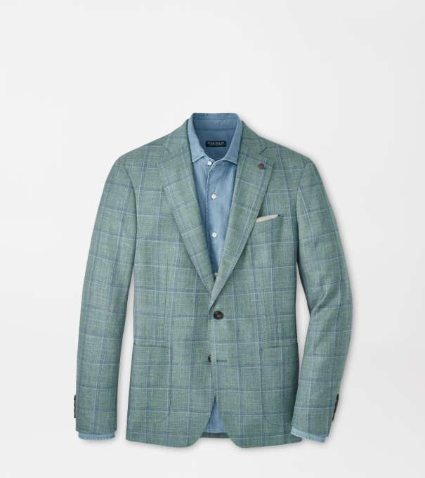 Salisbury Windowpane Blazer in Willow