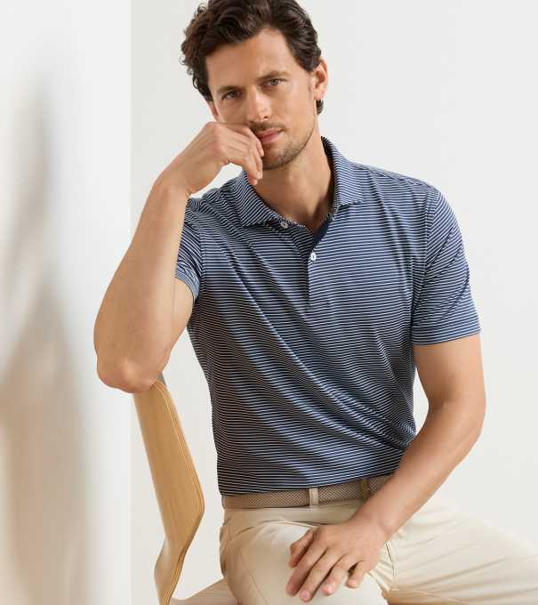 Ballad Performance Jersey Polo in Navy