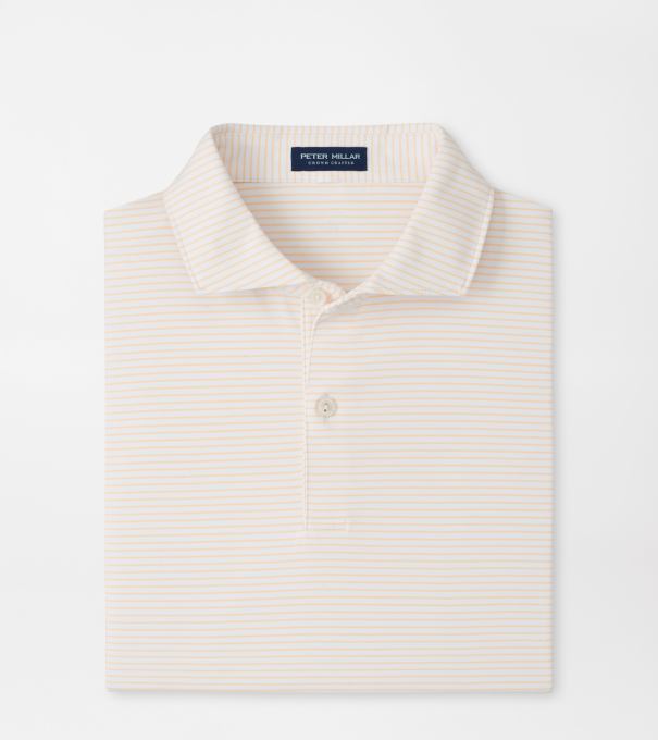 Ballad Performance Jersey Polo in WHITE / LIGHT ORANGE SORBET