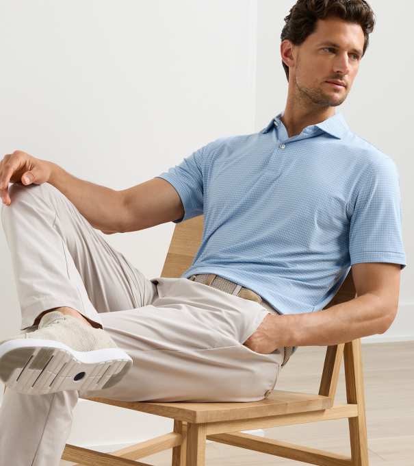 Ponte Performance Jersey Polo in Blue Frost