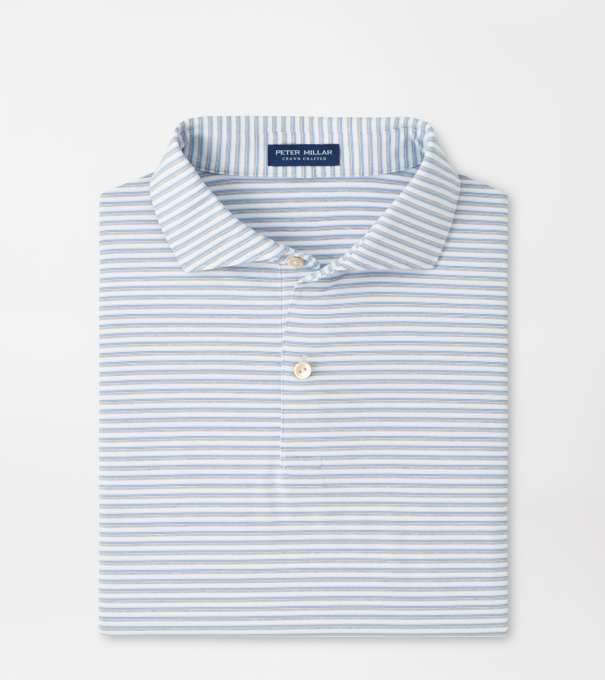 Echo Performance Jersey Polo in White/Gale Grey