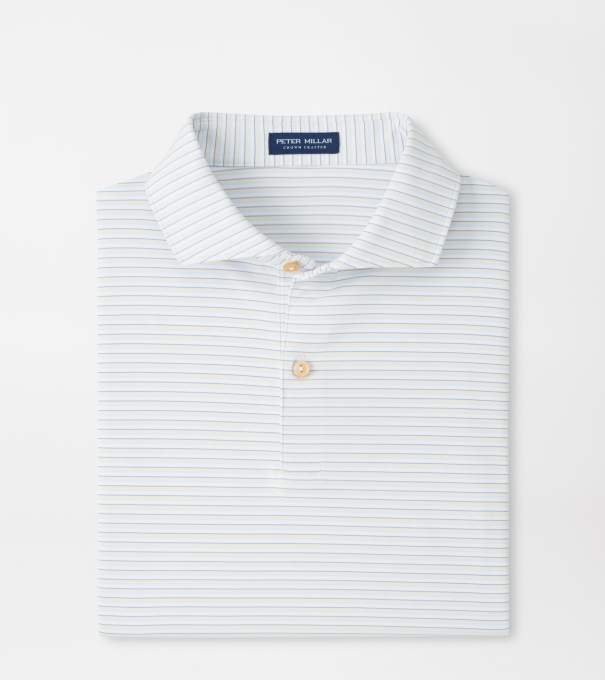 Echo Performance Jersey Polo in WHITE / BLUE BRISK