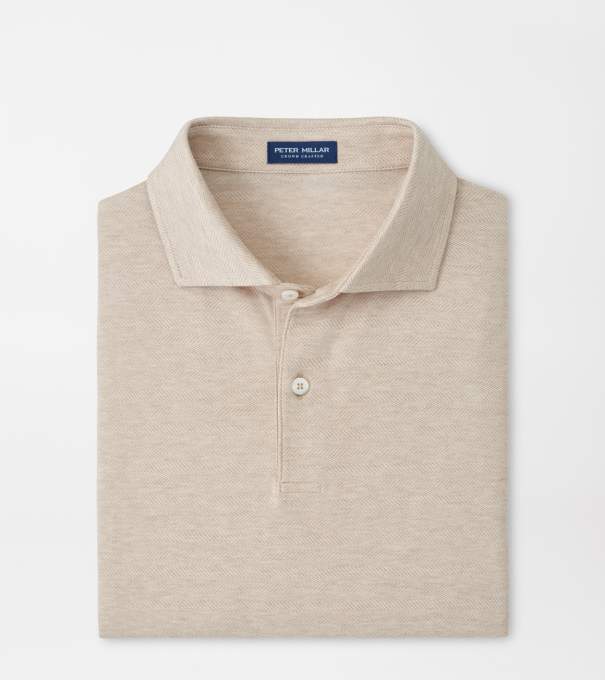 Excursionist Flex Herringbone Knit Polo in TRUFFLE