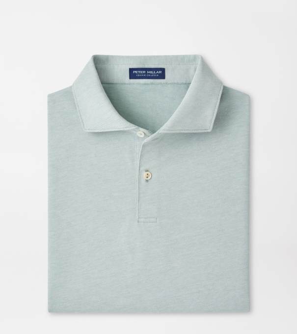 Albatross Cotton-Blend Piqu&eacute; Polo in LIGHT WILLOW