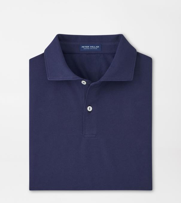 Albatross Cotton-Blend Piqu&eacute; Polo in Navy