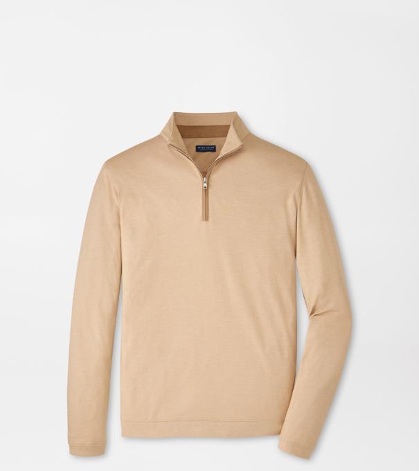 Albatross Cotton-Blend Piqu&eacute; Quarter-Zip in SUMMER DUNES