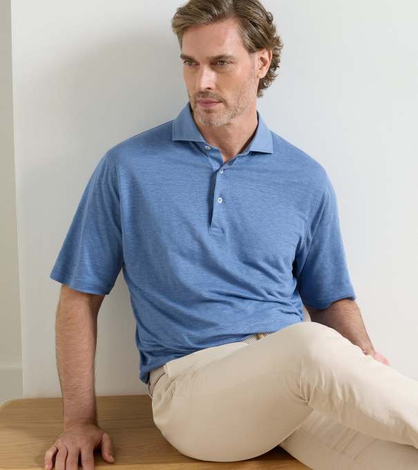 Astino Linen Polo in STORM