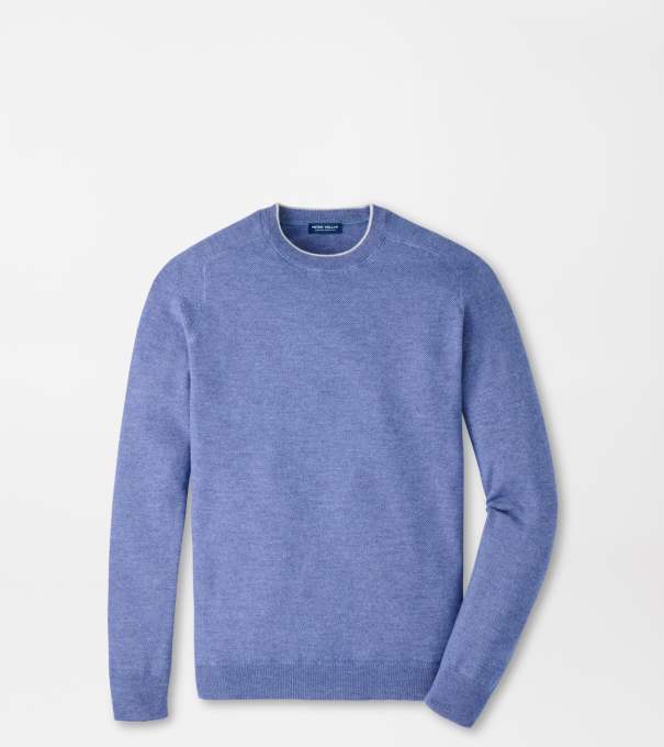 Voyager Cashmere-Silk Saddle Shoulder Crew in STORM