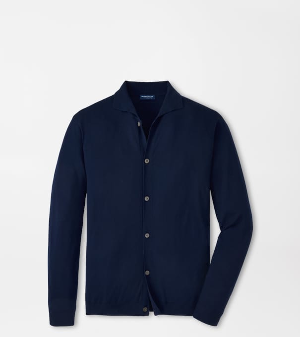 Southport Full-Button Sweater in Navy