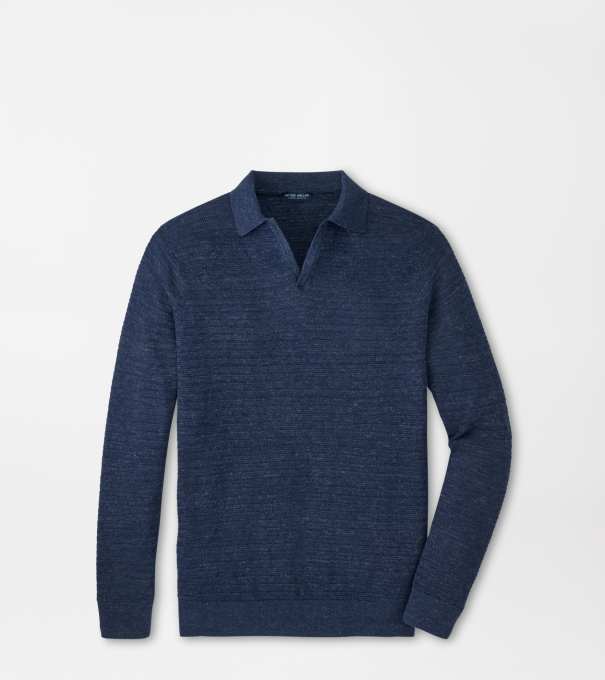 Rhodes Riviera Collar Sweater in Navy