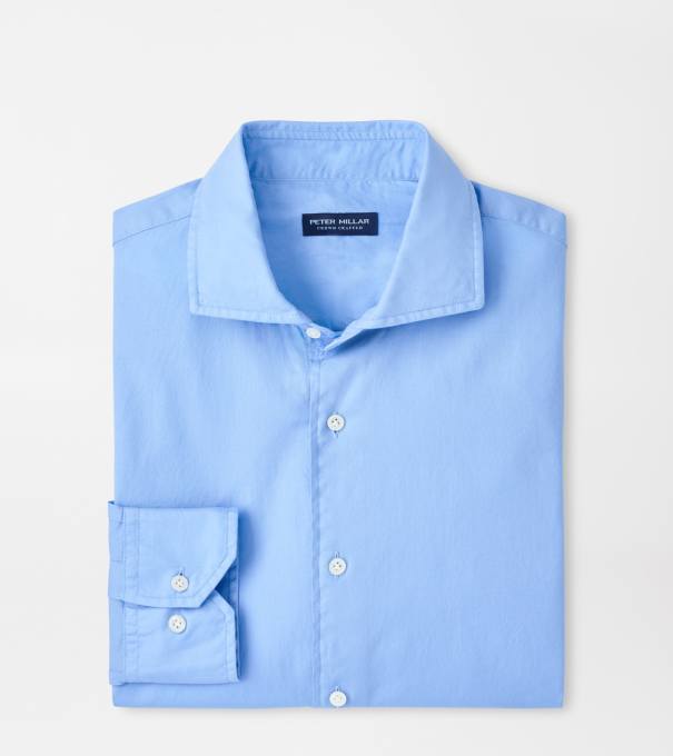Journeyman Cotton Sport Shirt in Blue Frost