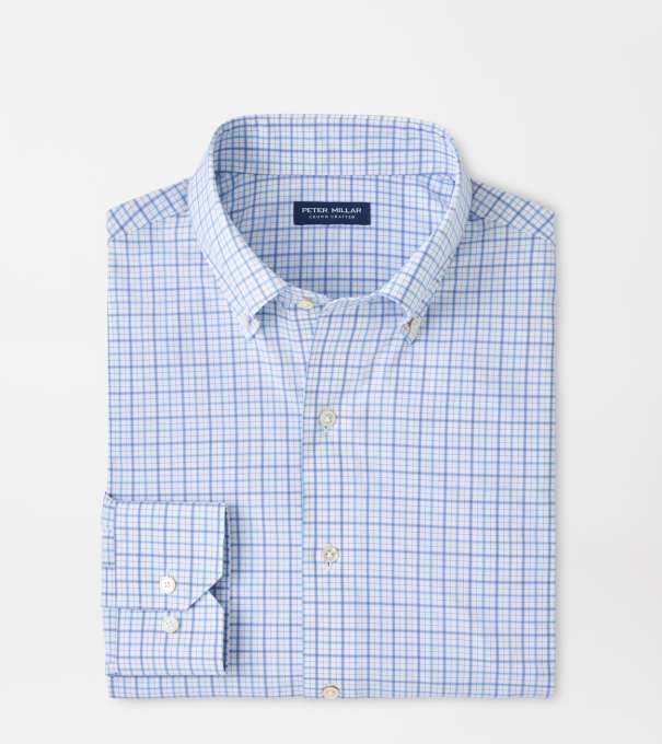Canal Performance Poplin Shirt in Blue Frost