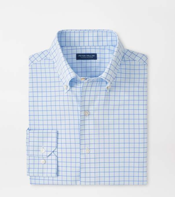 Rampart Performance Poplin Sport Shirt in BLUE BRISK