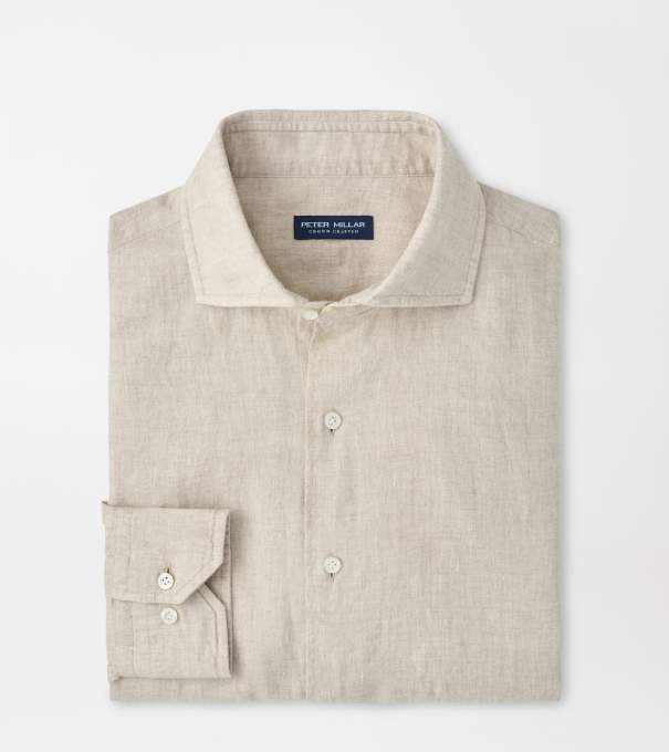 Astino Lino Sport Shirt in TRUFFLE
