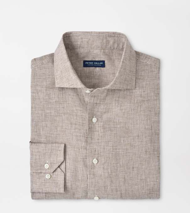 Astino Lino Check Sport Shirt in SUMMER DUNES