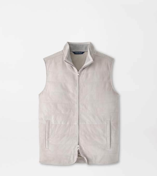 Featherweight Suede Vest in British Grey