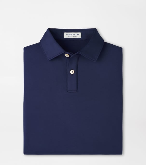 Solid Youth Performance Jersey Polo in Navy