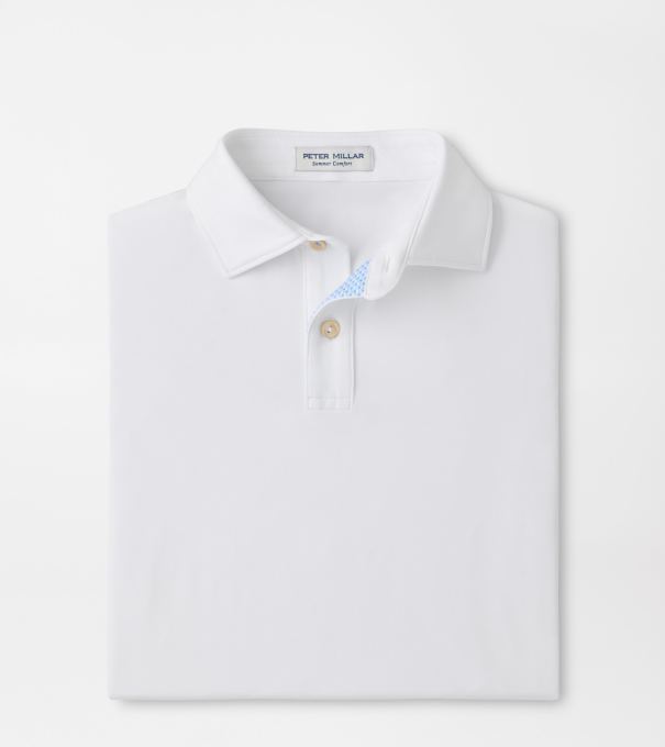 Solid Youth Performance Jersey Polo in White