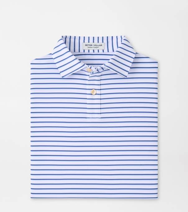 Dunnes Youth Performance Jersey Polo in White/Windsor Blue