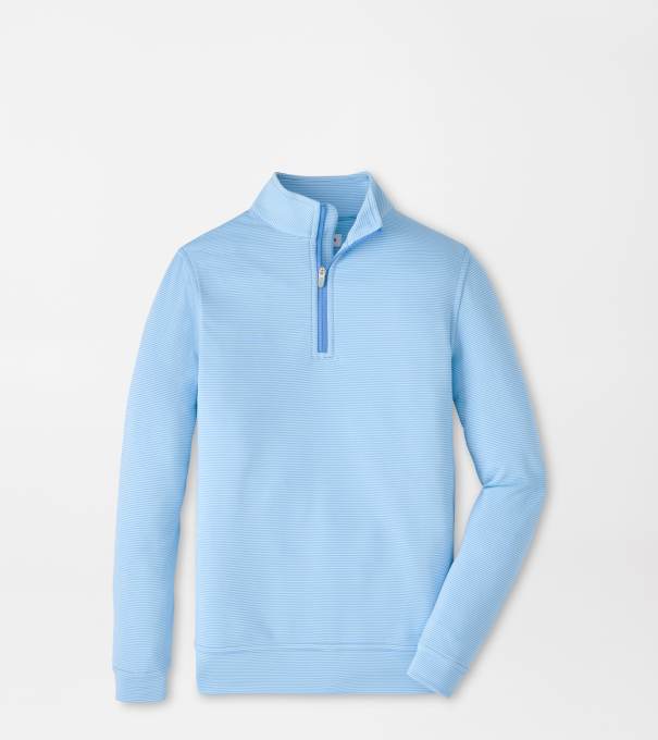 Perth Youth Sugar Stripe Performance Quarter-Zip in BLUEBIRD