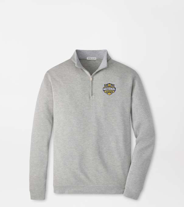 Michigan National Champion Crown Comfort Quarter-Zip Pullover in Light Grey