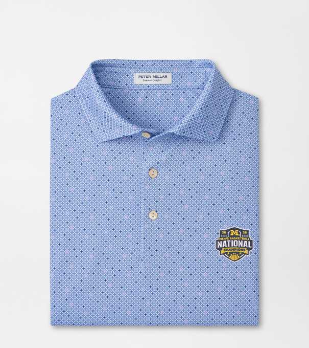 Michigan National Champion Barrier Performance Jersey Polo in Stream Blue