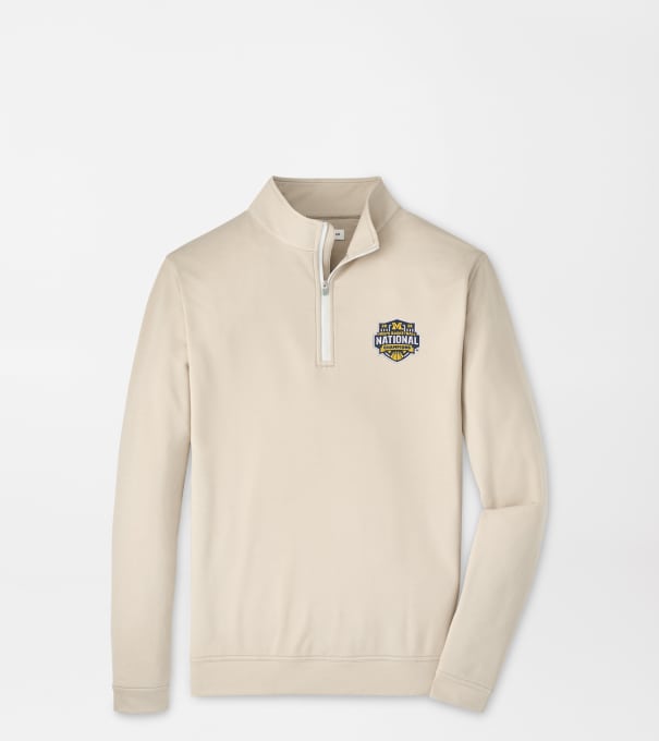 Michigan National Champion Perth M&eacute;lange Performance Quarter-Zip in BISCUIT