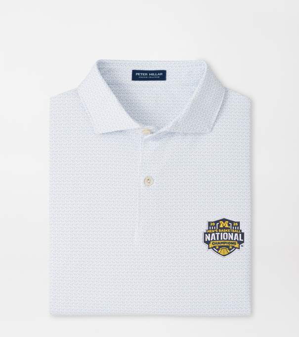 Michigan National Champion Briar Performance Jersey Polo in White