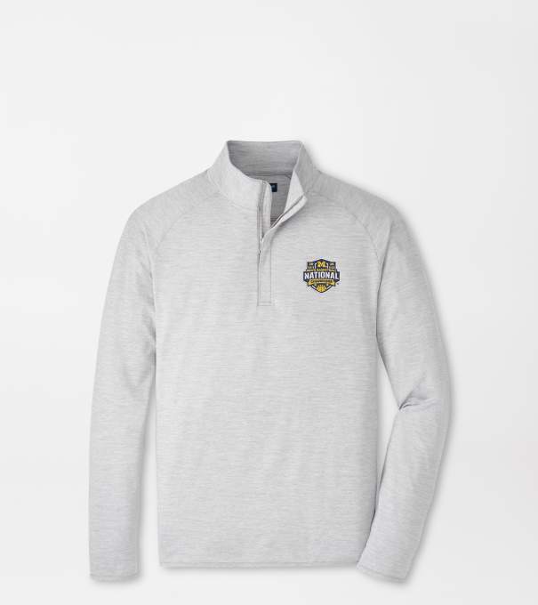 Michigan National Champion Stealth Stripe Performance Quarter-Zip in Gale Grey