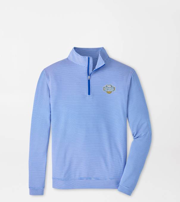 UCLA Women's National Champion Perth Sugar Stripe Performance Quarter-Zip in Blue3/White