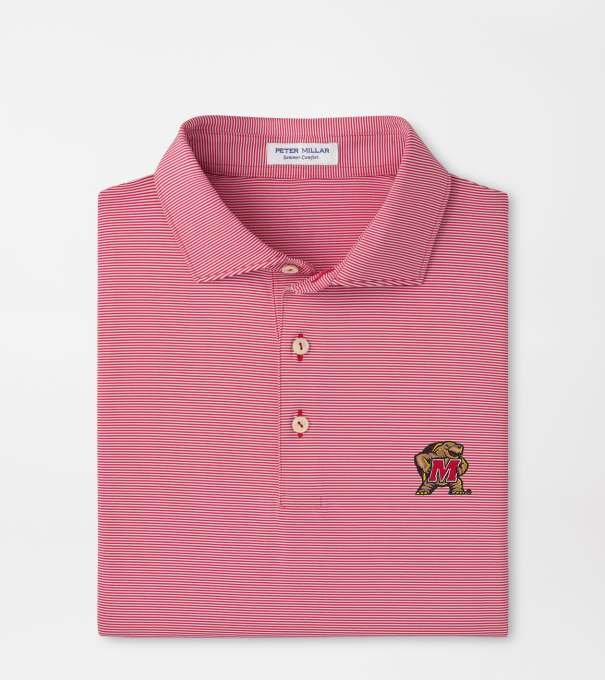 Maryland Terrapins Jubilee Stripe Performance Polo in Red3