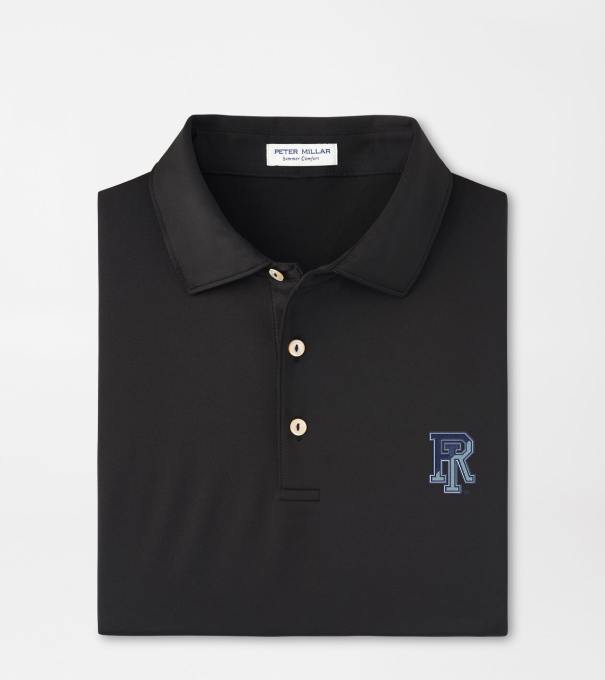 Rhode Island Solid Performance Jersey Polo in Black