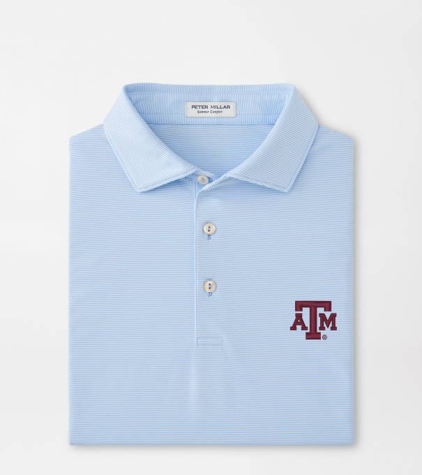 Texas A&M Jubilee Performance Jersey Polo in Cottage Blue