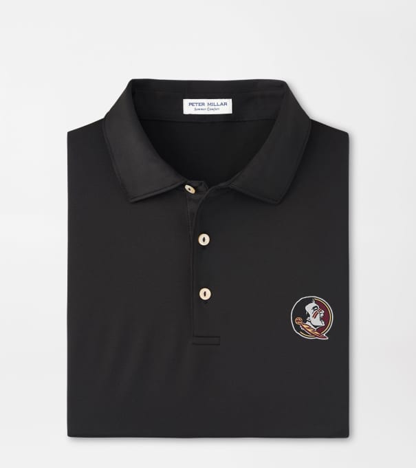 Florida State Seminole Solid Performance Jersey Polo in Black