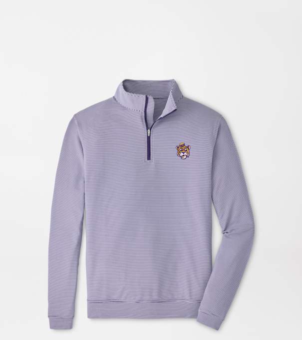 LSU Vault Perth Sugar Stripe Performance Quarter-Zip in Purple2/White
