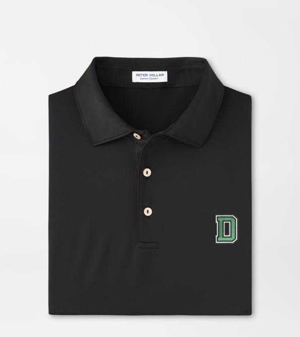 Dartmouth Solid Performance Jersey Polo in Black