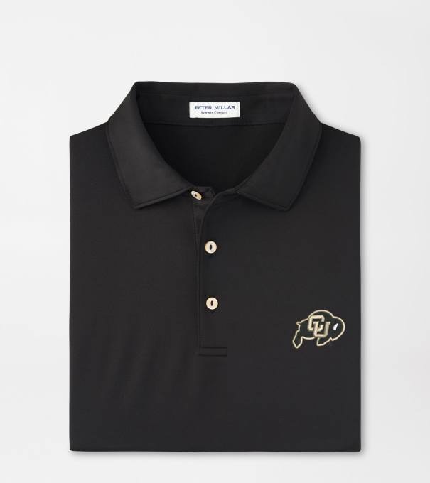 Colorado Solid Performance Jersey Polo in Black