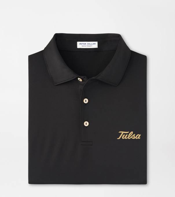 Tulsa Solid Performance Jersey Polo in Black