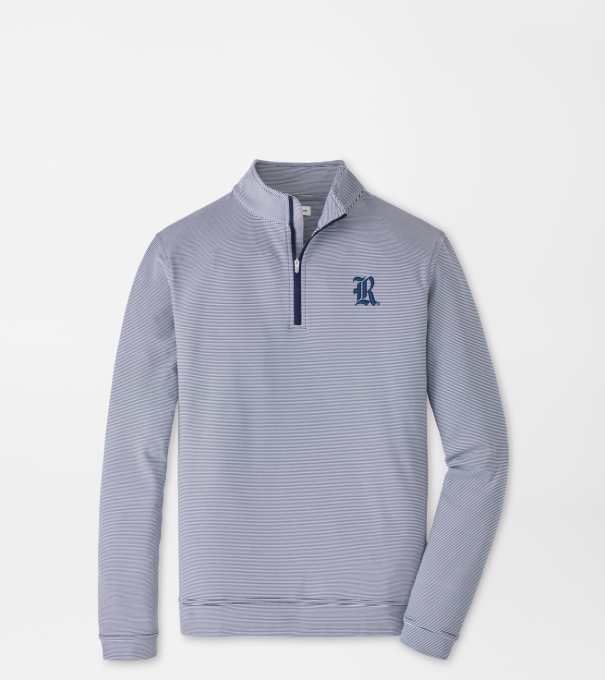 Rice University Perth Sugar Stripe Performance Quarter-Zip in Navy/White