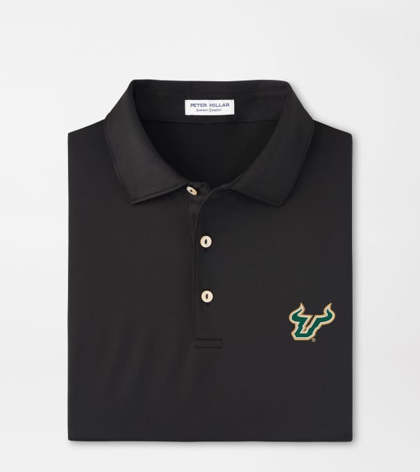 University of South Florida Solid Performance Jersey Polo in Black