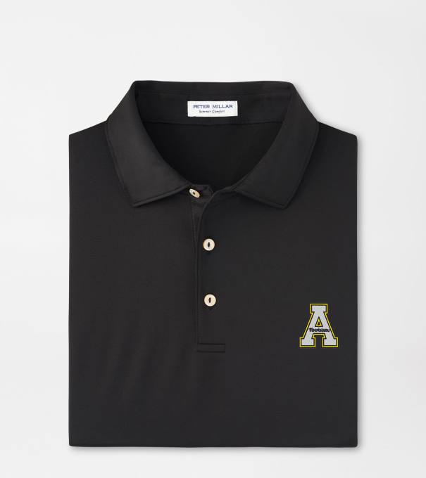 Appalachian State Solid Performance Jersey Polo in Black