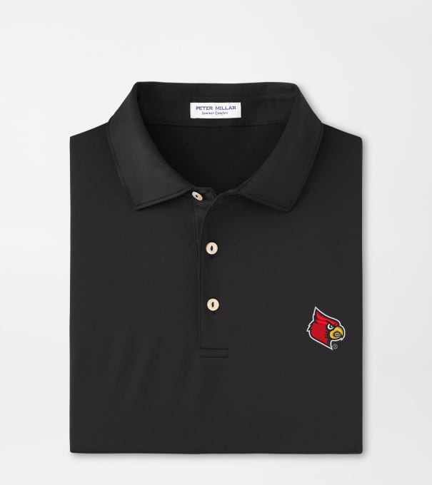 Louisville Solid Performance Jersey Polo in Black