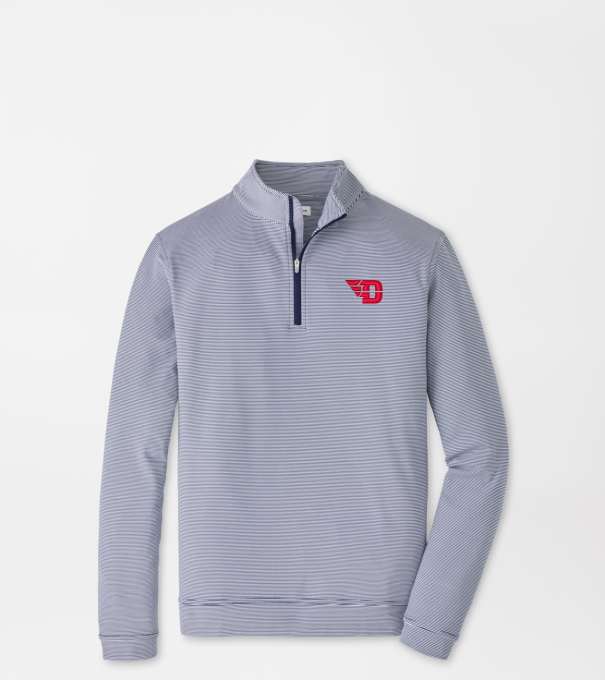 University of Dayton Perth Sugar Stripe Performance Quarter-Zip in Navy/White